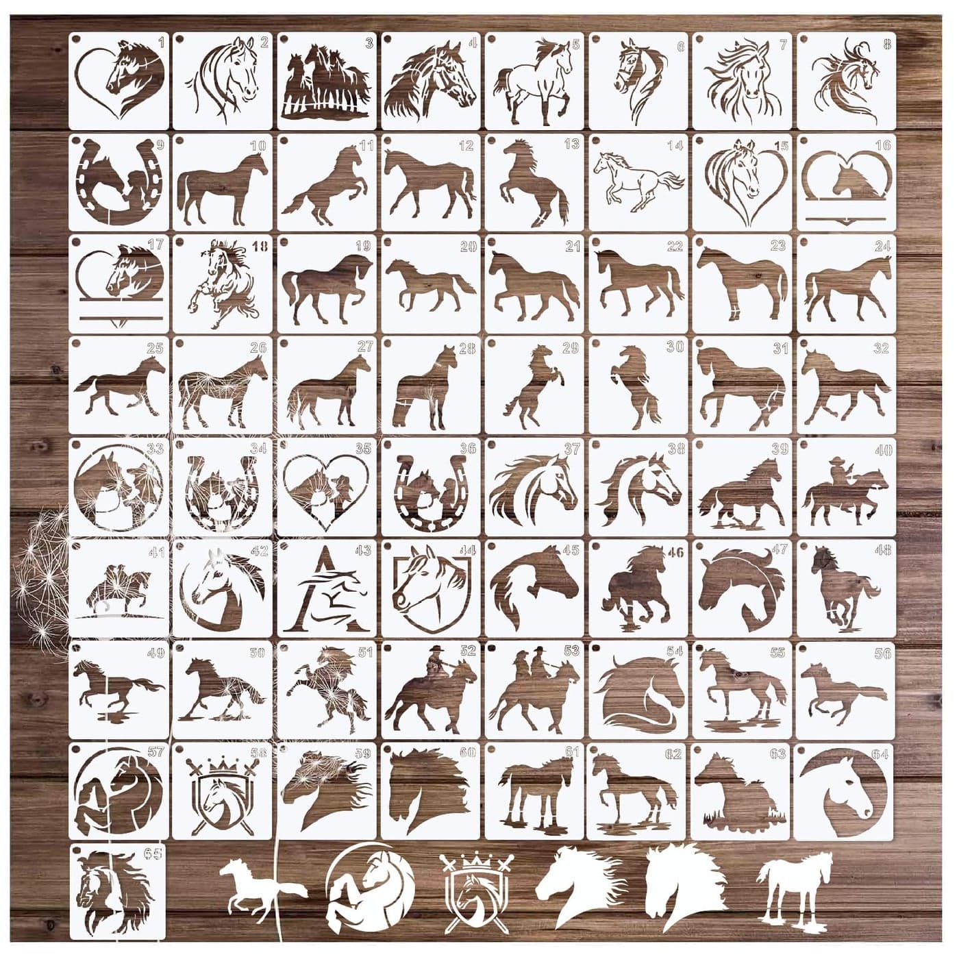 Small Stencils for Painting on Wood Reusable 3 Inch Reusable Stencil for Craft Ornament Paint Template Stencils for Wall Card Rock Wood Signs Coasters Canvas Home Decor Horse