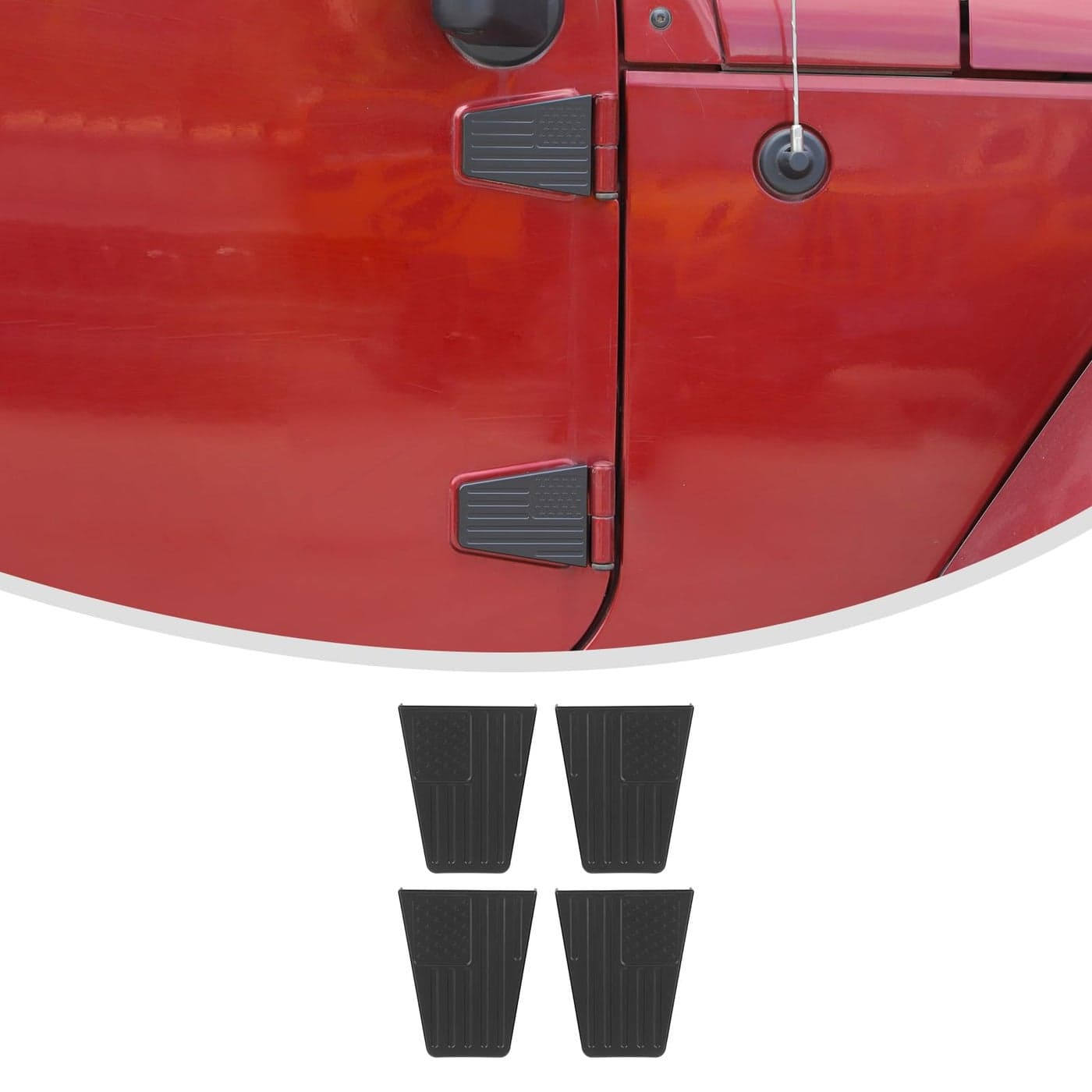 Linskip Door Hinge Covers Trim Compatible with Jeep Wrangler JK 2 Door 20072017 Sport Rubicon Sahara Unlimited Door Hinge Protector Exterior AccessoriesMatte Black Flag