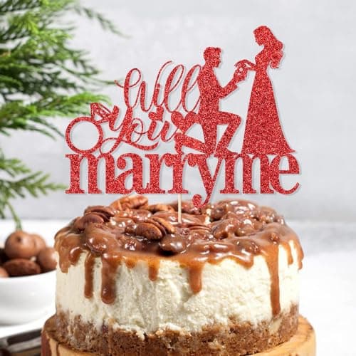 Will You Marry Me cake topper suitable for Engaged Cake Topper Wedding Cake Topper Bridal Shower Engagement Wedding Party Decorations Supplies
