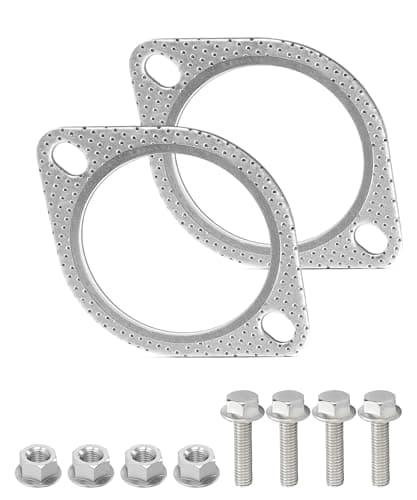 SCUARI 2PCS Exhaust GasketCar Accessories Exhaust Flange GasketMuffler GasketCatalytic Converter GasketExhaust Flange Repair Kit with Bolt NutFit for CarTruckReplace 120063100002 3inch