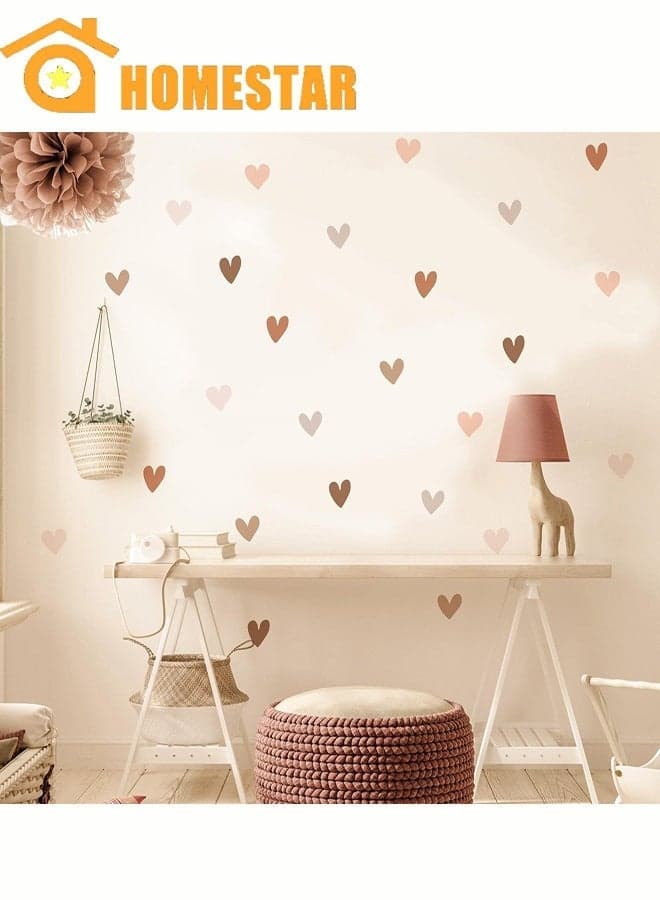 Boho Heart Wall Stickers, for Girls Bedroom, Removable Wall Decals, Nursery Kids Room Decor, Vinyl Murals DIY Cute Decorations