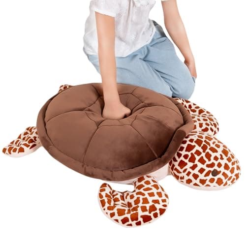 Dalmao 20 inch Sea Turtle Stuffed Animals Giant Brown Ocean Turtles Plush Big Turtle Body Pillow Plushies Toys Gifts for Boys Girls Girlfriend Birthday