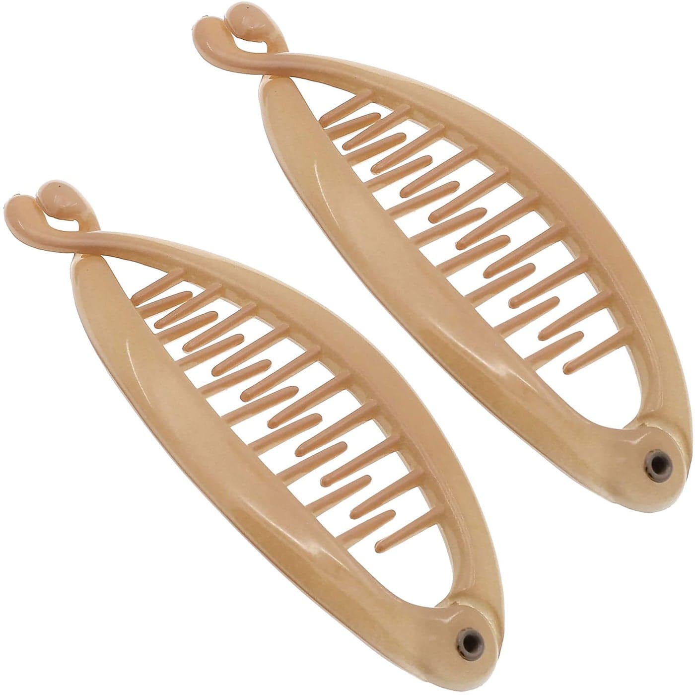 Camila Paris CP2207 2 Pack French Small Banana Clip Hair Comb Classic Banana Clips Hair for Thin Hair Ponytail Holder Interlocking Styling Clips for Women Made in France