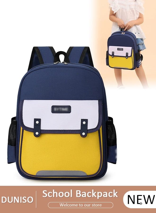 Kids School Backpack,Lightweight Burden-relief Backpack, Large Capacity Backpack for Boys, Lightweight Schoolbag for Teen Boys Bookbag with Compartments Reflective Strip, Watrer Resistant Bookbag for Elementary Primary School
