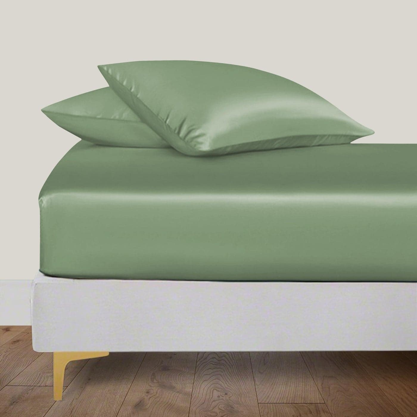 LINENWALAS Fitted Sheet Only Viscose Derived from Bamboo Bottom Sheet for Queen Size Bed 16 Deep Pocket All Around Snug Fit Cooling Breathable Soft Hypoallergenic Avocado Green Queen