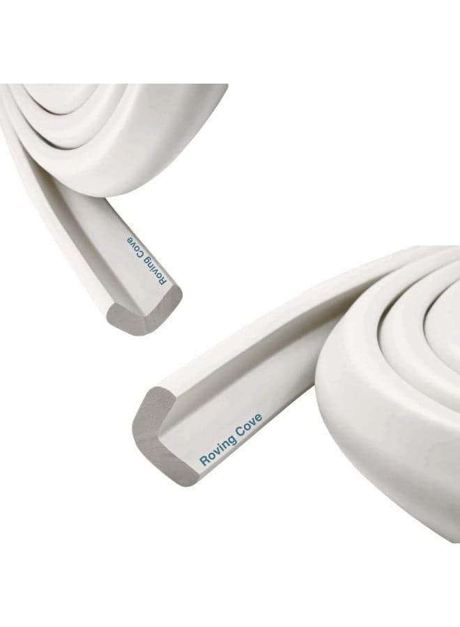 Roving Cove HeftyFit Edge Protector for Baby Proofing (12ft Large Edge Only), Heavy-Duty Soft Furniture Edge Bumper Guards, Desk Edge Cushion, Wall Corner Covers, 3M Adhesive, Oyster White (Off White)