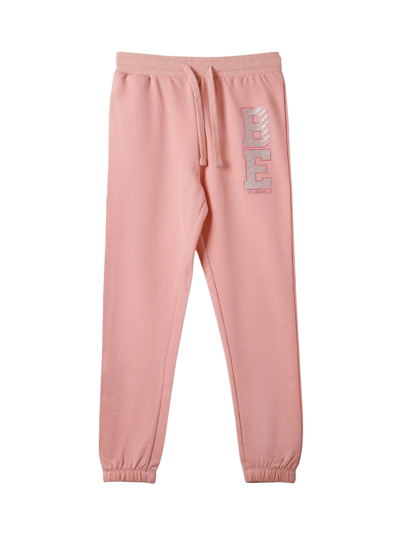 Alan Jones Clothing Printed Girls Joggers Trackpant (Pink_7-8 Years), Mid Rise