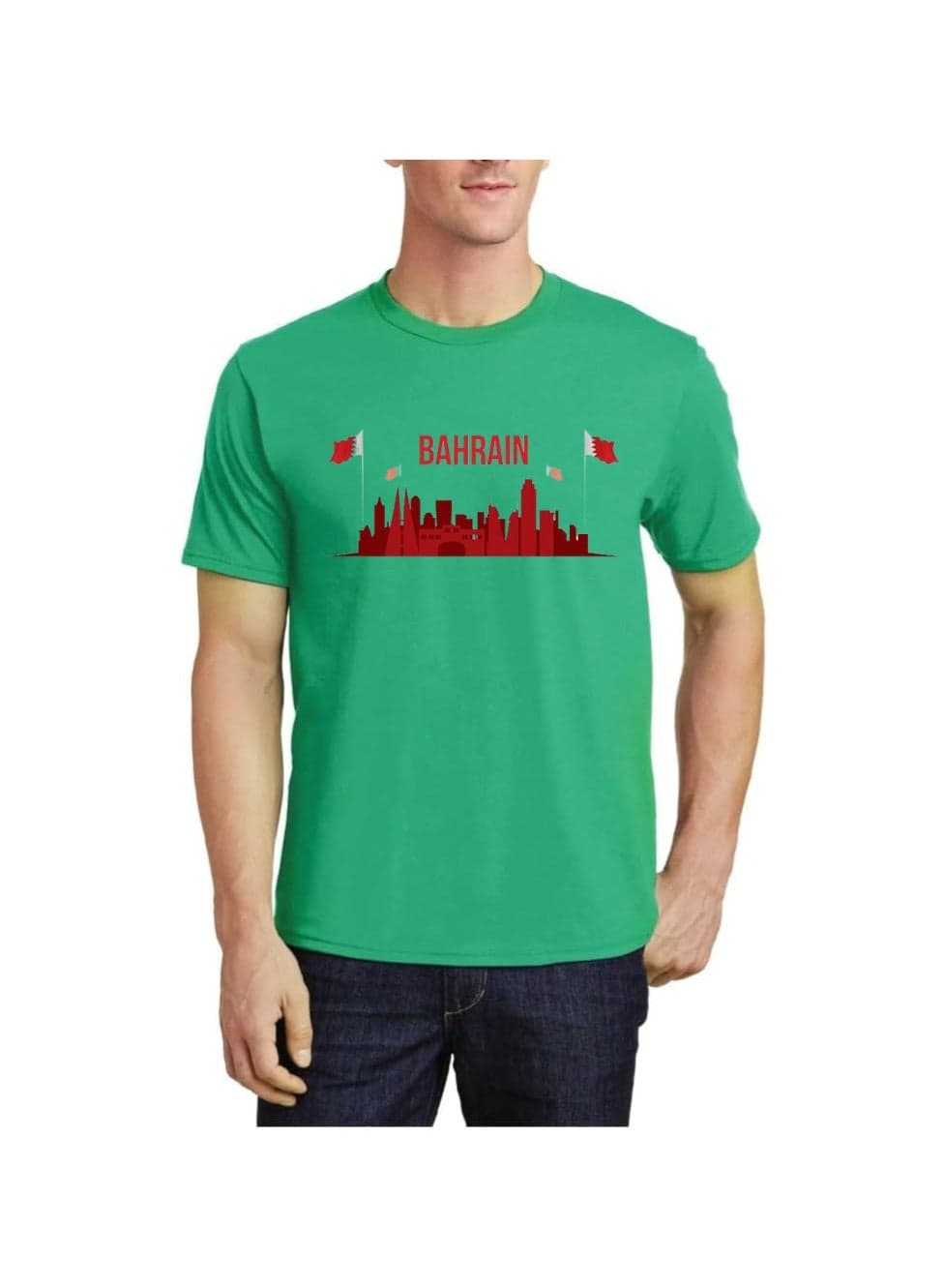Bahrain Adult T-Shirt For Men-Short Sleeve Round Neck Tshirt Soft And Comfortable T-Shirt Ideal For Office,College,Celebration And Everyday Wear — M