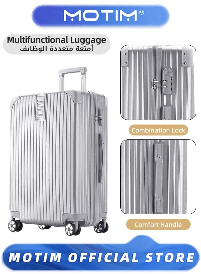 Travel Luggage Boarding Carry-on Luggage Expandable PP Hard Shell Clearance Luggage with Spinner Wheels TSA Lock and Hard Side Lightweight Durable Carry-on Suitcase Set for Long Distance Travel