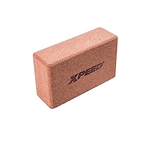 XPEED Yoga Cork Block Natural Yoga Block Support for Decent Poses Cork Yoga Block Eco Friendly High Density Cork Yoga Block Brick for Improve Strength & Flexibility