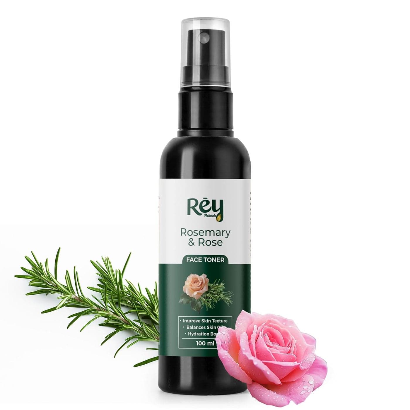 Rey Naturals Aqua Range Rosemary Water Rose Water Gulab Jal Face Toner For Pore Tightening 100ml Rose Mary Water Rose Water Toner For Face Oil Free Face Toner For All Skin Types