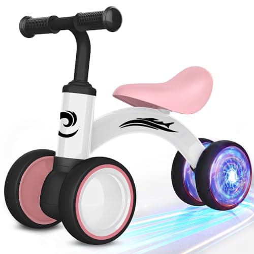 Colorful Lighting Baby Balance Bike Toys for 1 Year Old Girl Gifts 1036 Month Toddler Balance Bike No Pedal 4 Silence Wheels Soft Seat PreSchool First Riding on Toys 1st Birthday Gifts