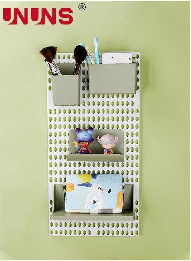 Wall Mounted Storage Organizer,Wall Floating Shelves Set,DIY Shelf For Bedroom Office,2 S Hooks,3 Shelfs,2 Bulkheads