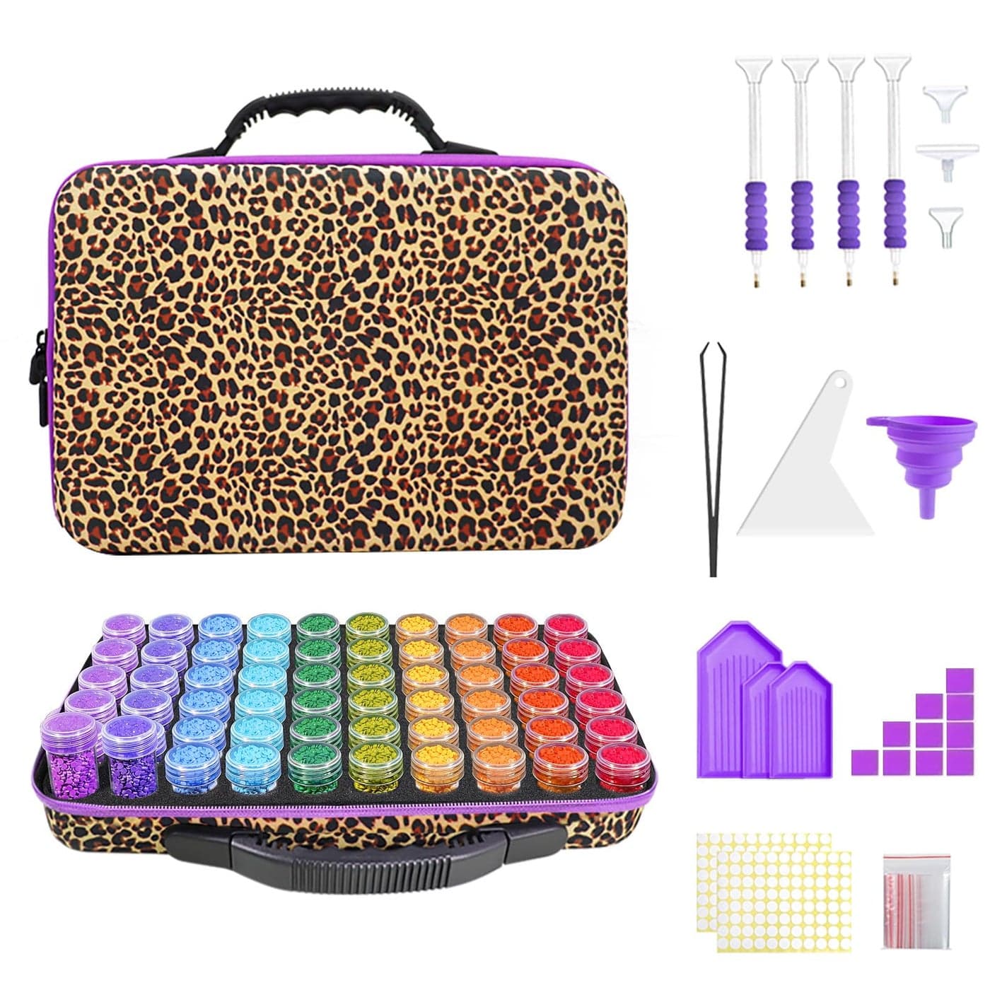 ZORETCO Diamond Painting Storage Containers,240 Slots Diamond Painting Accessories with Tools for Diamond Art Organizer Craft Jewelry Beads Storage Box