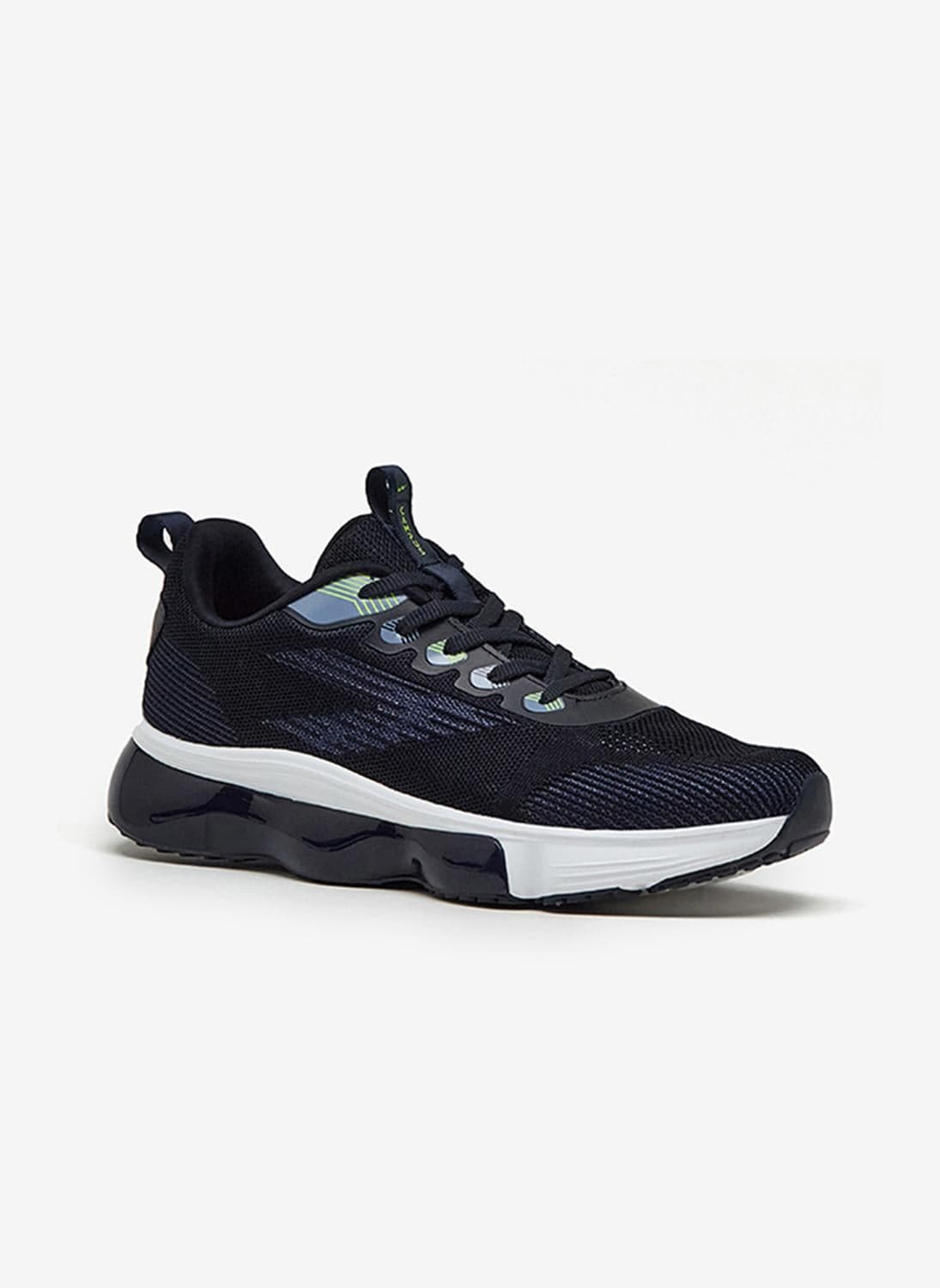 Men Spade Bubble Yoga Max Lace-Up Running Shoes-Navy