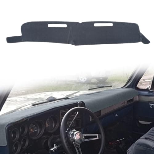HanLanKa Dash Cover Custom Fit for 1981-1991 Chevy Chevrolet C/K/R/V Series Suburban Blazer,GMC C/K/R/V Series Jimmy,Dashboard Mat Pad Carpet (Dark Gray)