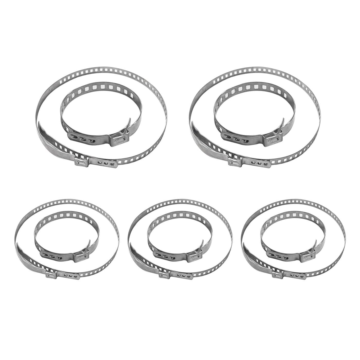 Dickno 10 PCS CV Boot Clamps Kit 5PCS Small and 5PCS Large Stainless Steel Adjustable Drive Shaft Axle Boot Clamp Kit Car Accessory Universal CV Boot Clamps Tool for Most Cars
