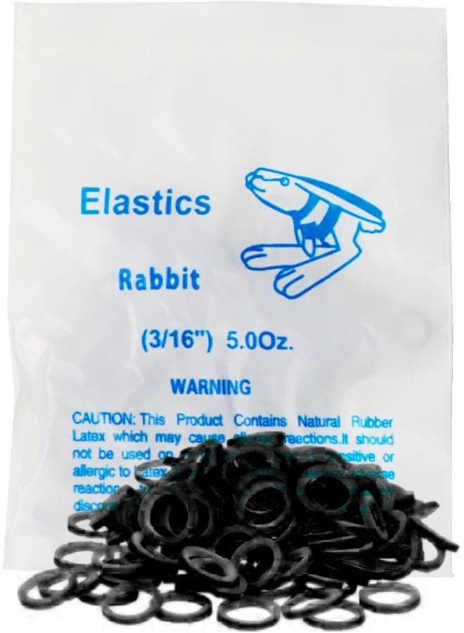 Non Latex 100P Black Orthodontic Elastics Dental Rubber Bands Intraoral Black Elastic Bands (Medium, 5 Oz, 3/16" (4.8Mm))