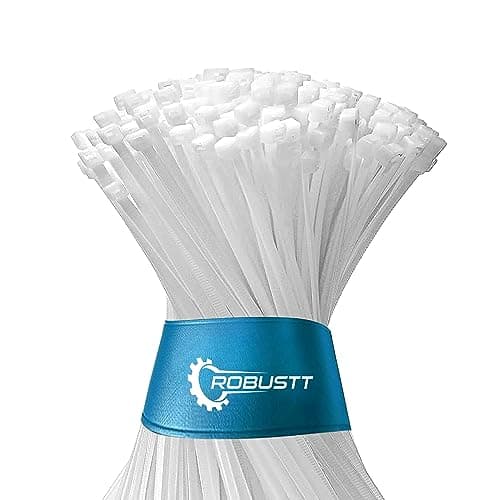 Robustt Self Locking Cable Ties | 100 X 2.5 mm | 200 Pieces, White | Heat Resistant Cable Zip Ties | Self-Locking Cable Organizer | Anti - Slip Wire Organizer | For Indoor & Outdoor Use
