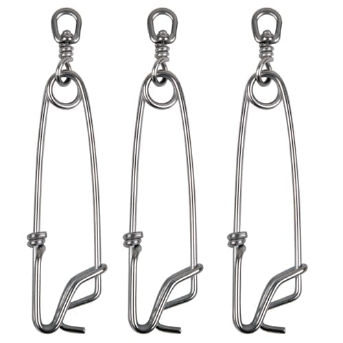 VATEICO Longline Snap Clips3pcs6pcs Stainless Steel Fishing Snaps Tuna Clips Long Line Branch Hangers Snaps Fishing Float Decoy Fishing Tackle Easy OnOff 6inch6pcs