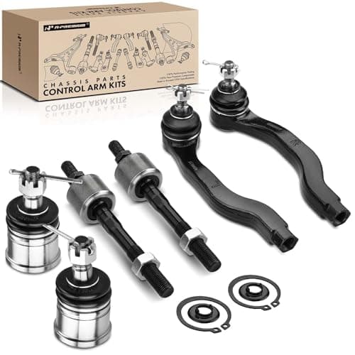 A-Premium Set of 6, Front Lower Ball Joint, Inner Outer Tie Rod End, Compatible with Honda Civic 1988-1991, CRX 1988-1991