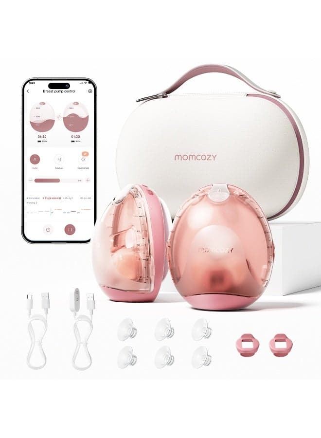 Air 1 Wearable Breast Pump, Ultra-Slim Hands-Free Breast Pump with Wireless Charging Case, Top-View Visible, App Control