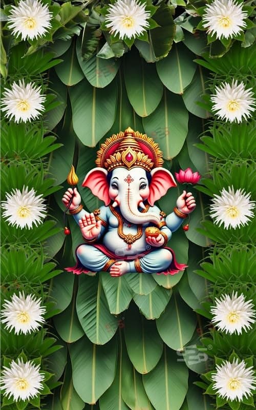 S2S Bhramma Kamal Backdrop Cloth for Pooja Decoration Traditional, Background Decoration Cloth | Curtain Cloth for All Festival, Functions & Ceremonies - (5 x 8 Feet) (BHRAMMA Kamal)
