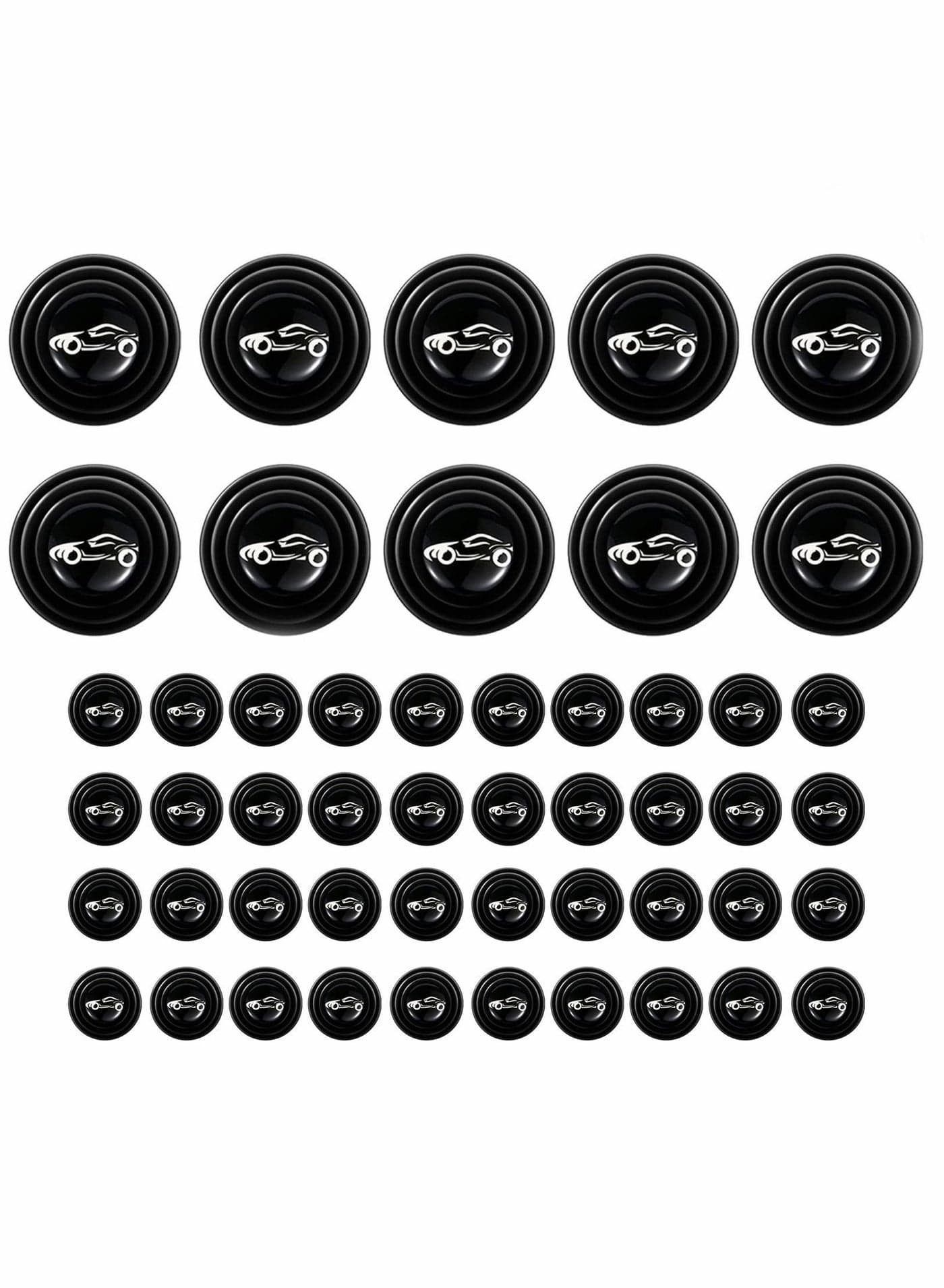 50pcs Car Door Shock Absorber, Self Adhesive Pvc Anti-collision Soundproof Protection Sticker, Edge Protector for Side Guard Bumper Trunk (Black)