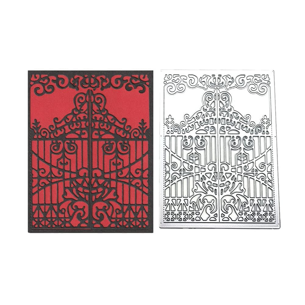 Door Background Frame Cutting DiesSymmetrical Door Background Frame Die Cuts Metal Embossing Stencils Template Mould for Card Scrapbooking and DIY Craft Album Paper Card Decor