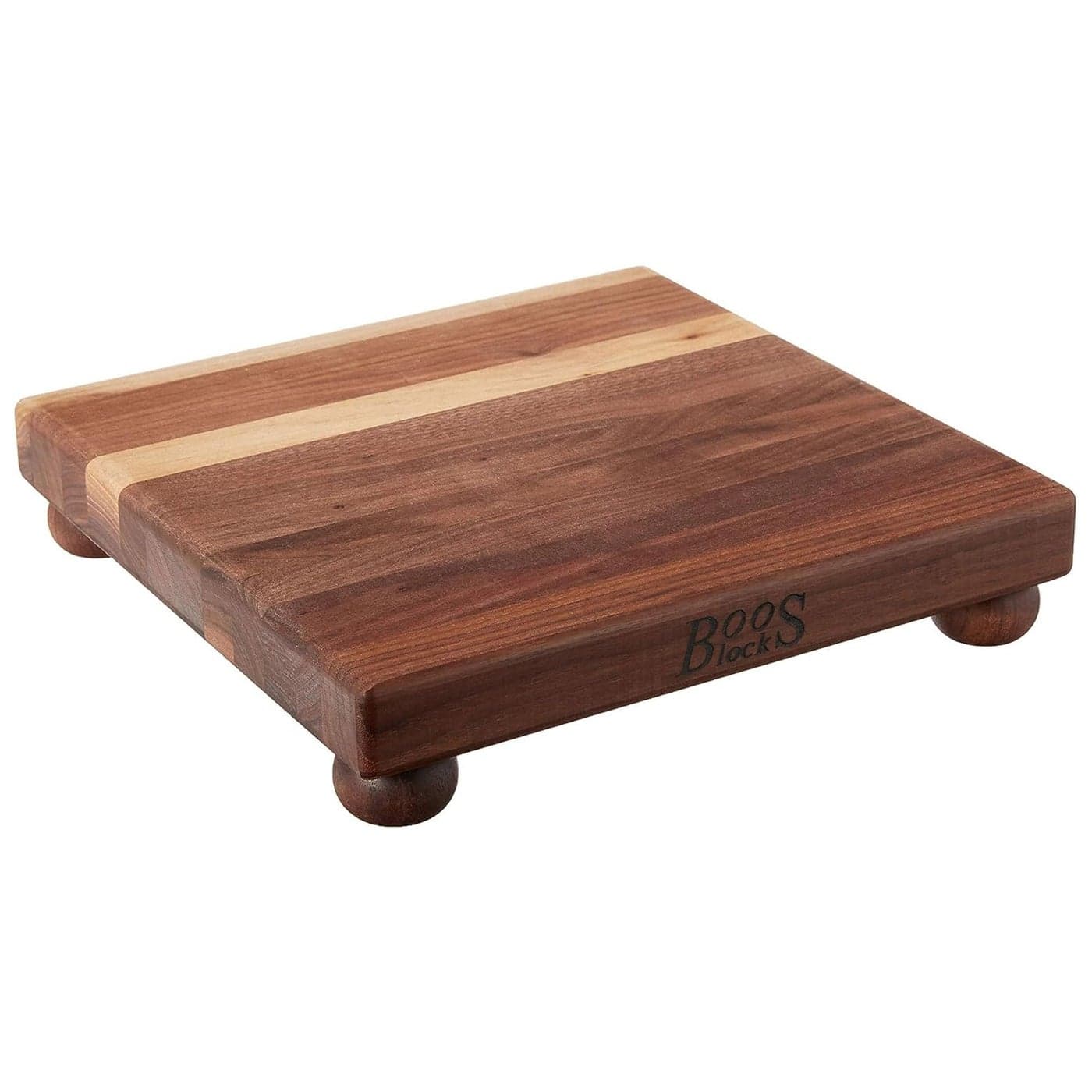 John Boos Block Square Wood Cutting Board B Series wFeet 12x12x15 Walnut