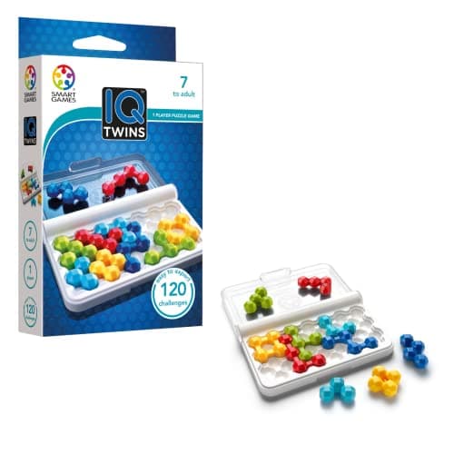 SmartGames IQ Twins Travel Game with 120 Challenges for Ages 7 Adult