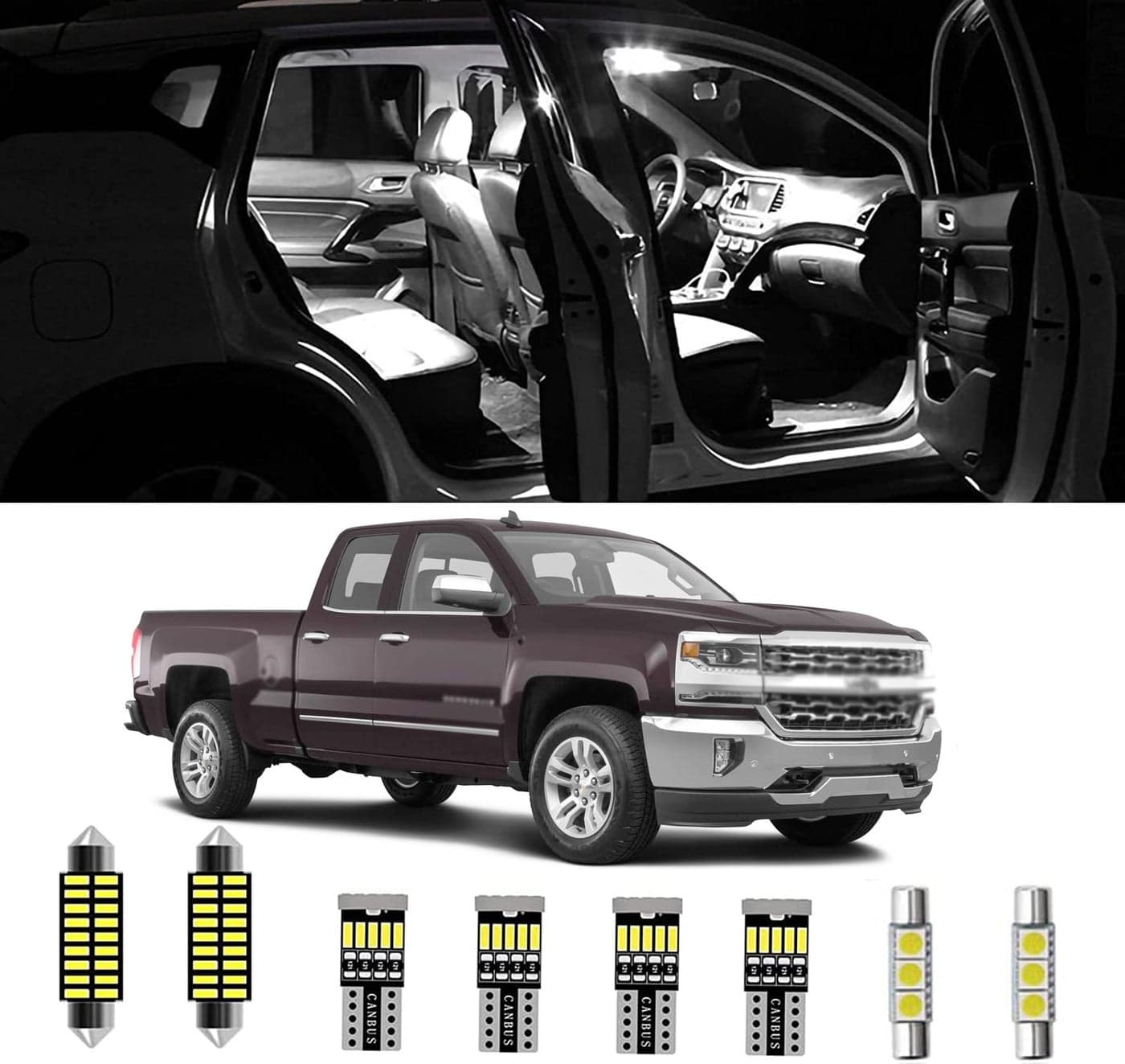 AWALITED 21pcs GMC Yukon Interior Lights Kit Super Bright Map Dome Light Bulbs Replacement for 20002006 GMC Yukon all models