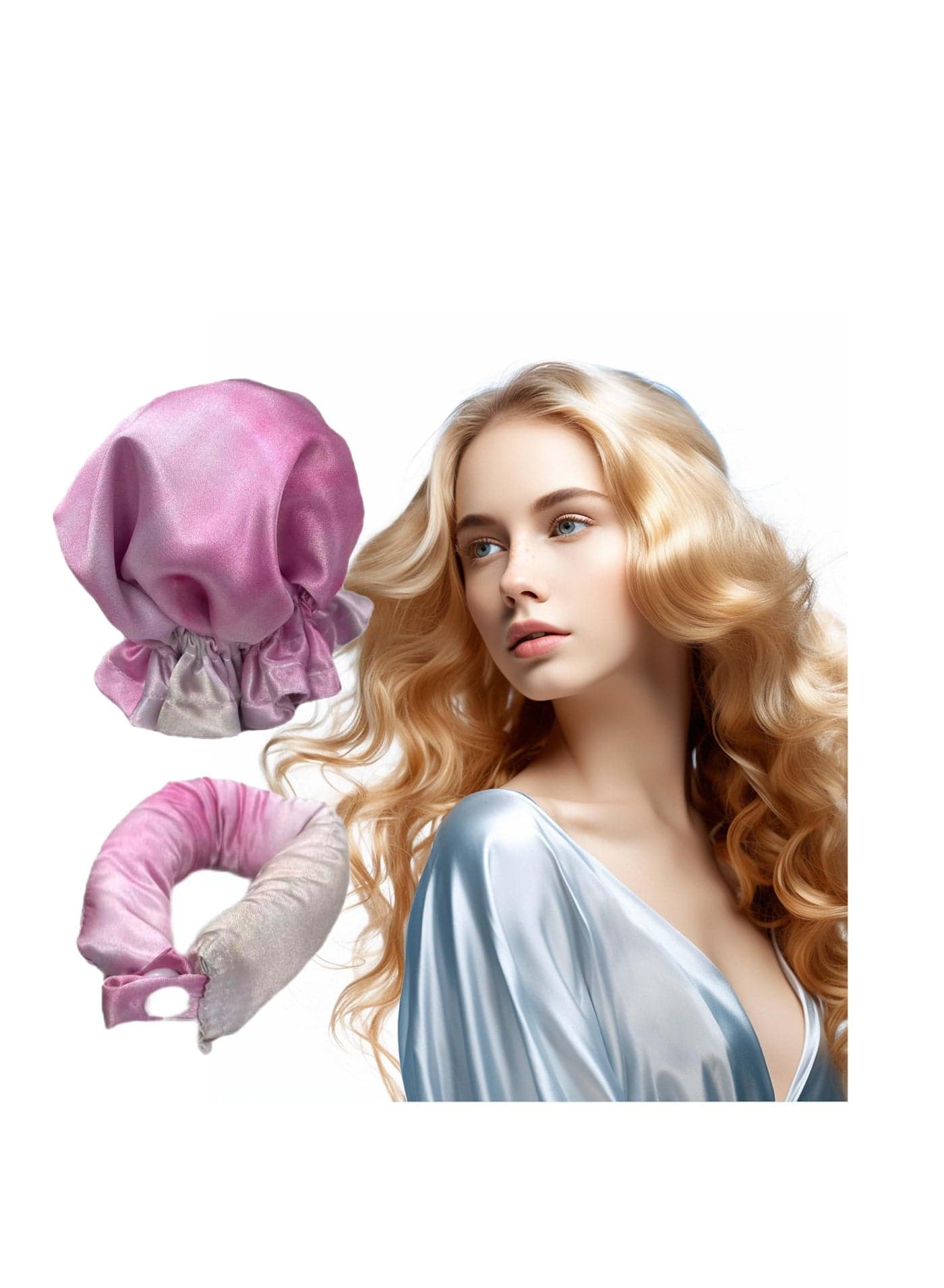 Heatless Hair Curler, Satin Sleep-Friendly Curler Set, Curls for Long Hair, No Heat Curling Headband Overnight Styling, Bun Styling Kit 2PCS