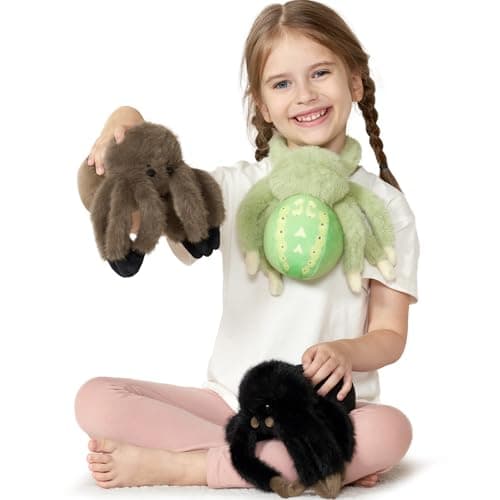 MorisMos 3 Pack Magnetic Foot Spiders Plush Cuddly Adorable Spider Stuffed Animal Toys Set Perfect Fun Gifts for Kids Boys Girls Decoration 8 Inch