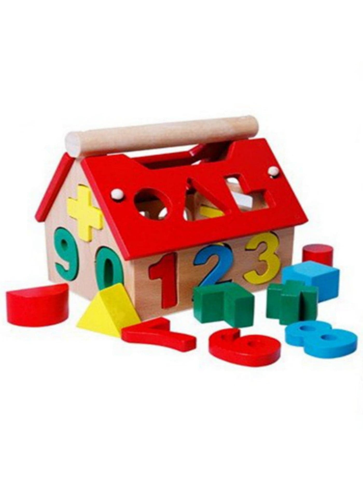 Children Digital Geometry Wisdom House Puzzle Early Education Wooden Toy Gift Educational Toy for Early Learning Figure Cognition Safe Developmental Toy Wooden Training Toy Smart House Shape
