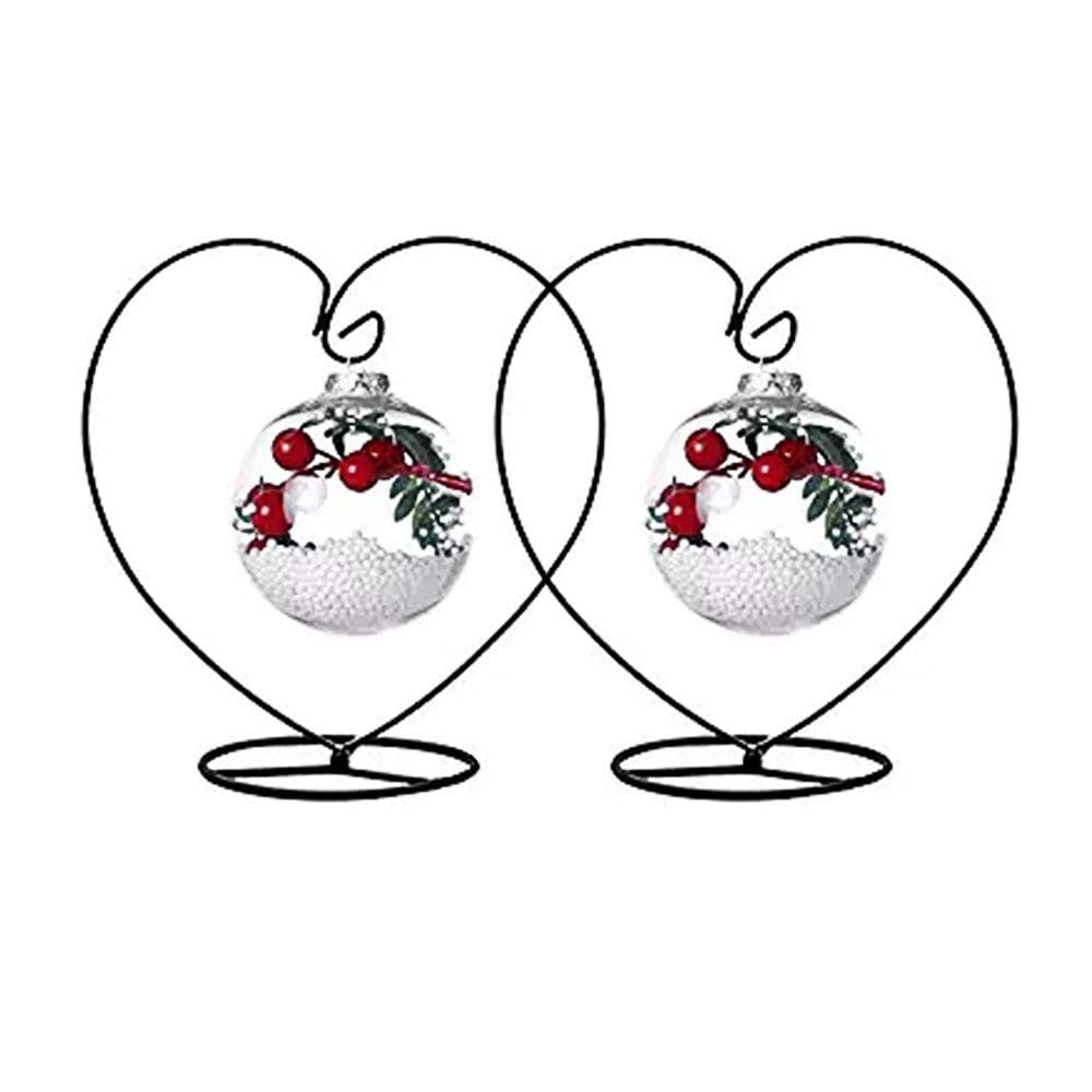 Archi 2 Pack HeartShaped Ornament Display Stand Iron Pothook Stand for Hanging Glass Terrarium Heart