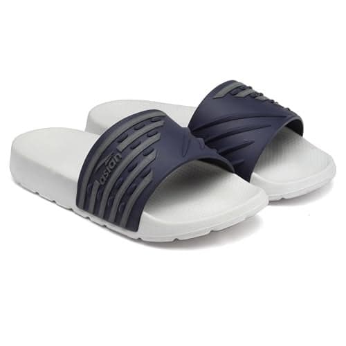 ASIAN Men's Casual Walking Daily Used Slider & Flip-Flop Slipper with Lightweight Design Slider & Slippers For Men's & Boy's (LGRYNAVY)-UK 2