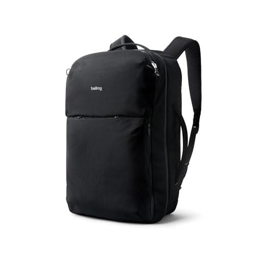 Bellroy Lite Travel Pack 38L carryon backpack large travel backpack for international travelers with laptop pocket interior packing cells and tuckaway shoulder straps Black