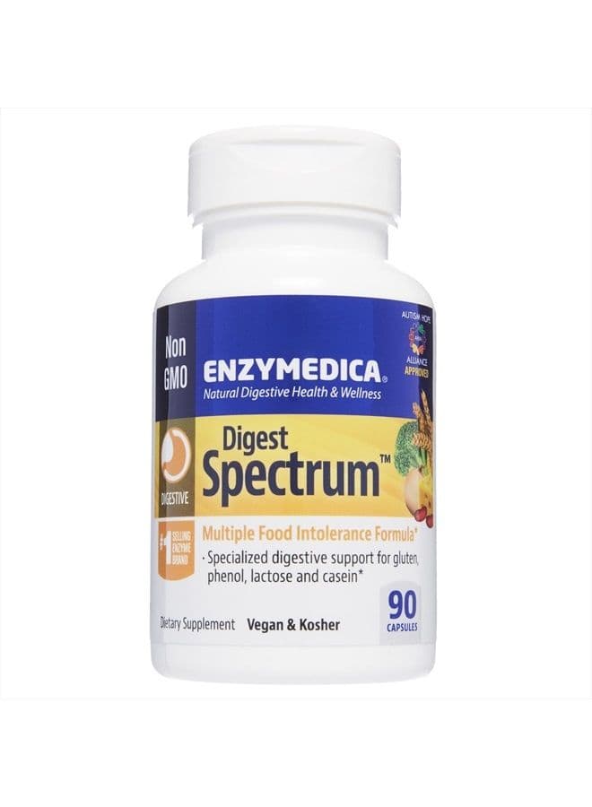 Digest Spectrum, Enzymes for Multiple Food Intolerances, Breaks Down Problem Foods, 90 Capsules
