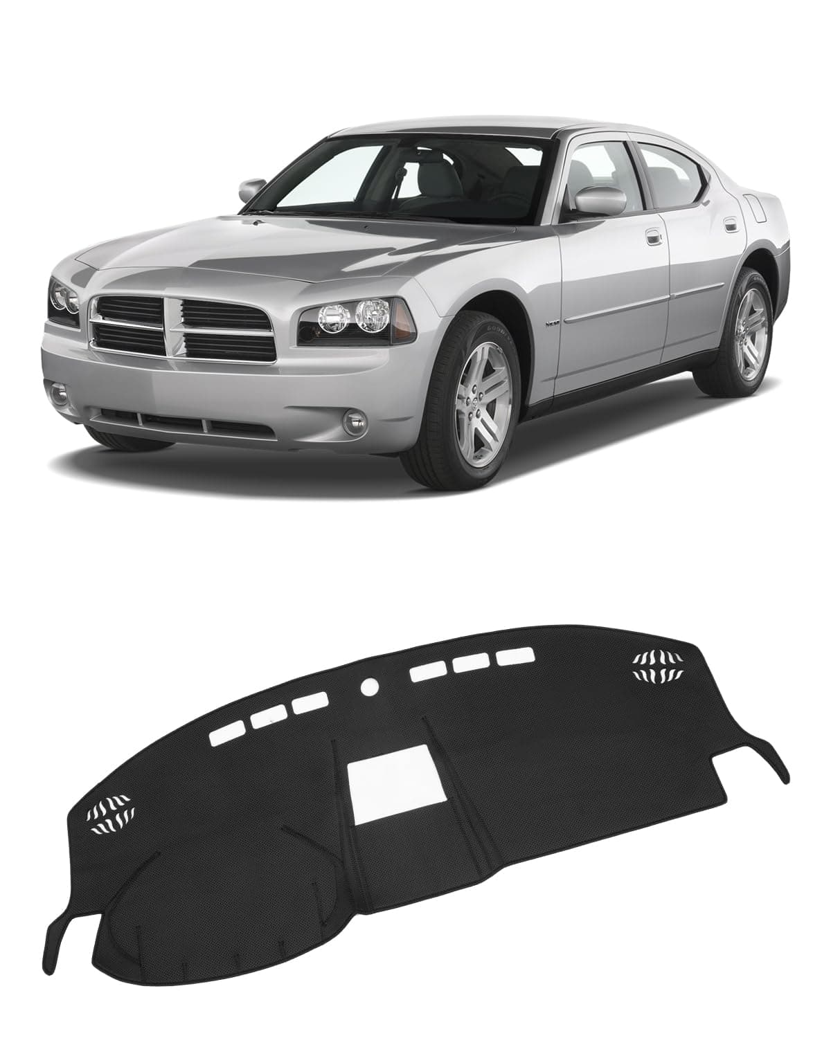 FIILINES Dash Cover Compatible with Dodge Charger 2008 2009 2010 Dashboard Mat Cover Charger Accessories Dash Mat Sunshade Nonslip Mesh Protector No Glare
