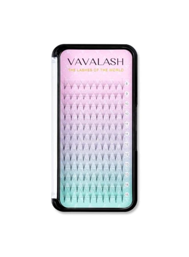 Eyelash Extensions 3D 4D 5D 6D 8D 9D 10D Thickness 00701 CD Curl Eyelashes Middle Stem Long Stem Heat Bonded Premade Fans Russian Volume Lash Extensions Supplies Middle Stem 6D007C9mm
