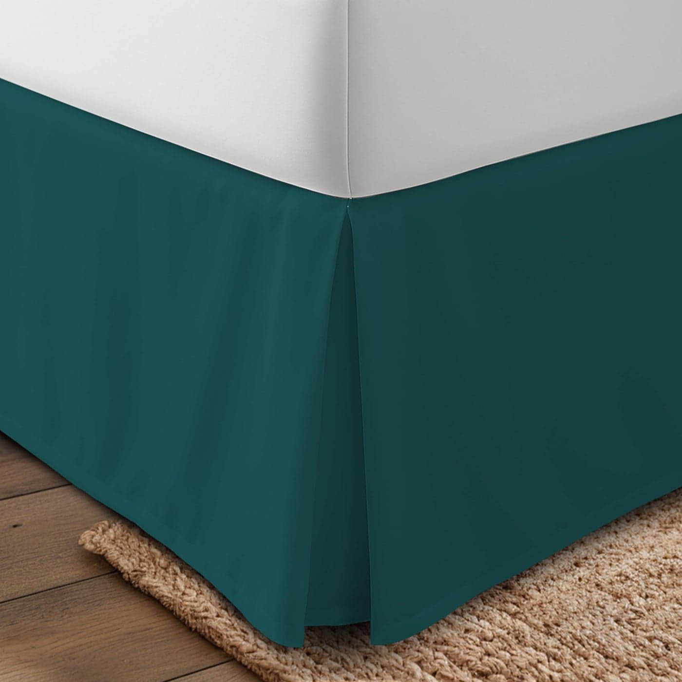 Utopia Bedding Queen Bed Skirt Soft Quadruple Pleated Ruffle Easy Fit with 16 Inch Tailored Drop Hotel Quality Shrinkage and Fade Resistant Queen Teal