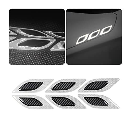 3D Strong Reflective Stripe Sticker for Car Fender Hood Bumper 6PCS Safety Night Visibility Warning Protection Decal Carbon Fiber AntiScratch Stickers Universal for Vehicle Truck SUV