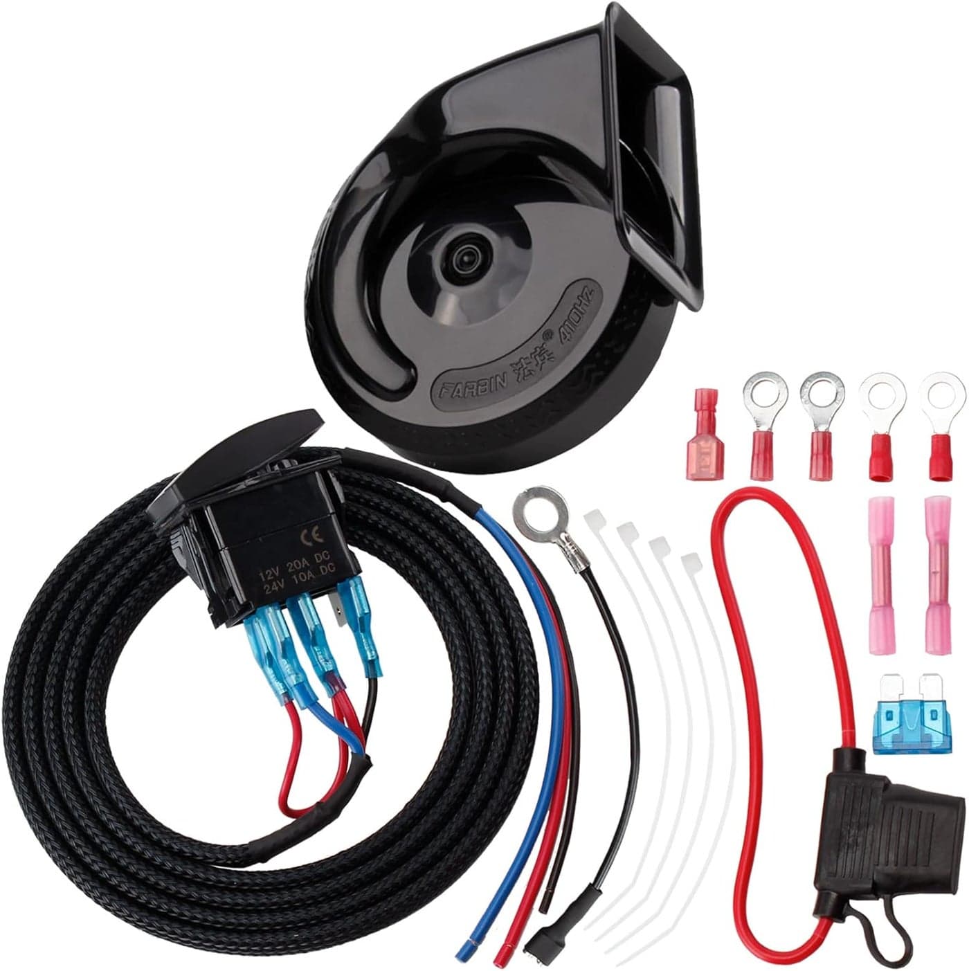 AOLIHAN Universal UTV Horn Kit with LED Rocker Switch for Golf Cart, ATV, Polaris RZR, Ranger, Can-Am
