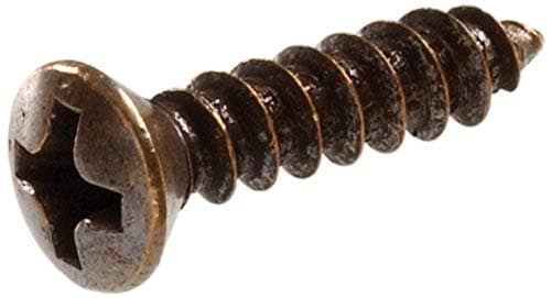 Hillman 2852 6 x 5/8-Inch Oval Head Antique Brass Decorative Sheet Metal Screw, 40-Pack