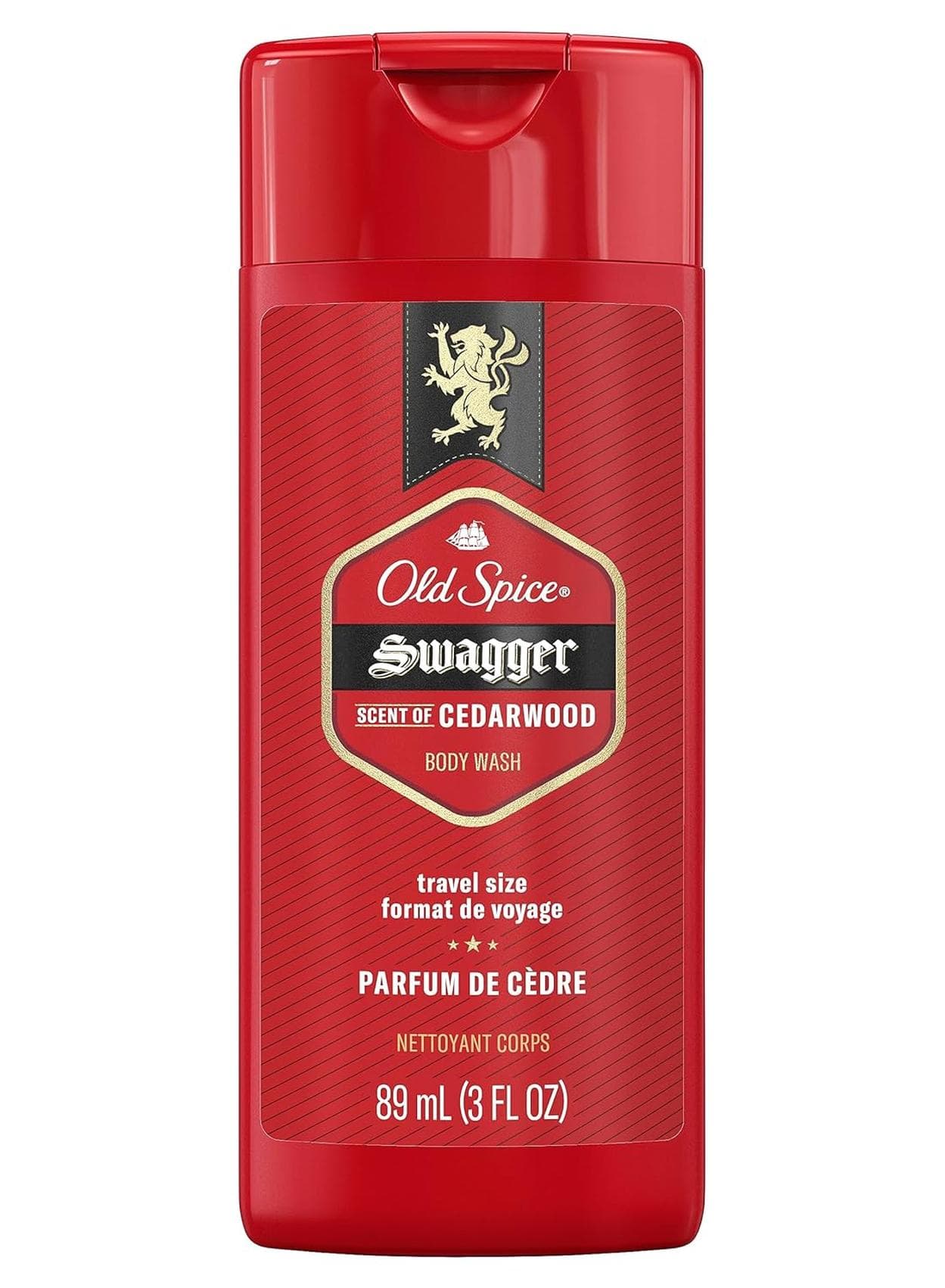 Old Spice Red Zone Body Wash for Men, 24/7 Shower Fresh, Refreshing Lather, Swagger with Scent of Cedarwood, Travel Size, 3 fl oz
