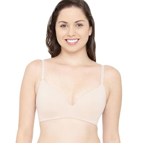 Enamor F084 Seamless Ultra Smoothening With Invisible Edges T-Shirt Bra - Padded Wirefree Medium Coverage - Nude
