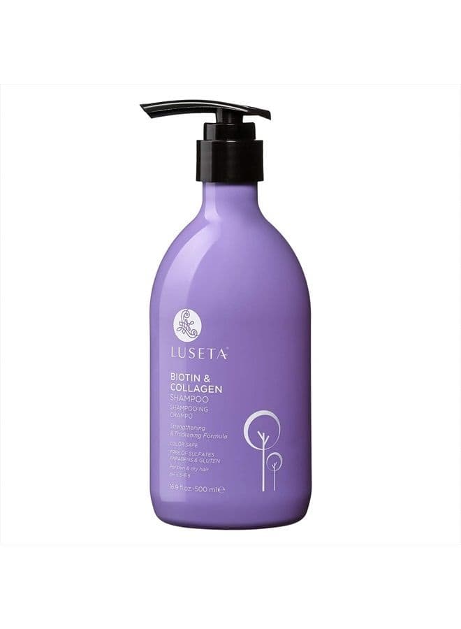 Luseta Biotin and Collagen Shampoo Hair Growth Shampoo16.9oz, Hair Loss Shampoo for Men and Women, Hair Thickening Shampoo for Thinning Hair with Vitamin B7 & Argan Oil, Sulfate & Paraben Free