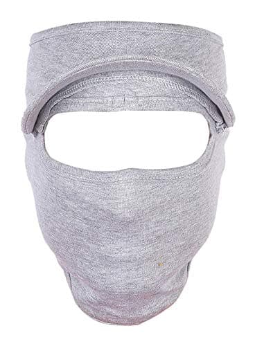 H-Store Unisex Stretchable Cotton Cap Face Protector Mask - (Grey Melange Plain)