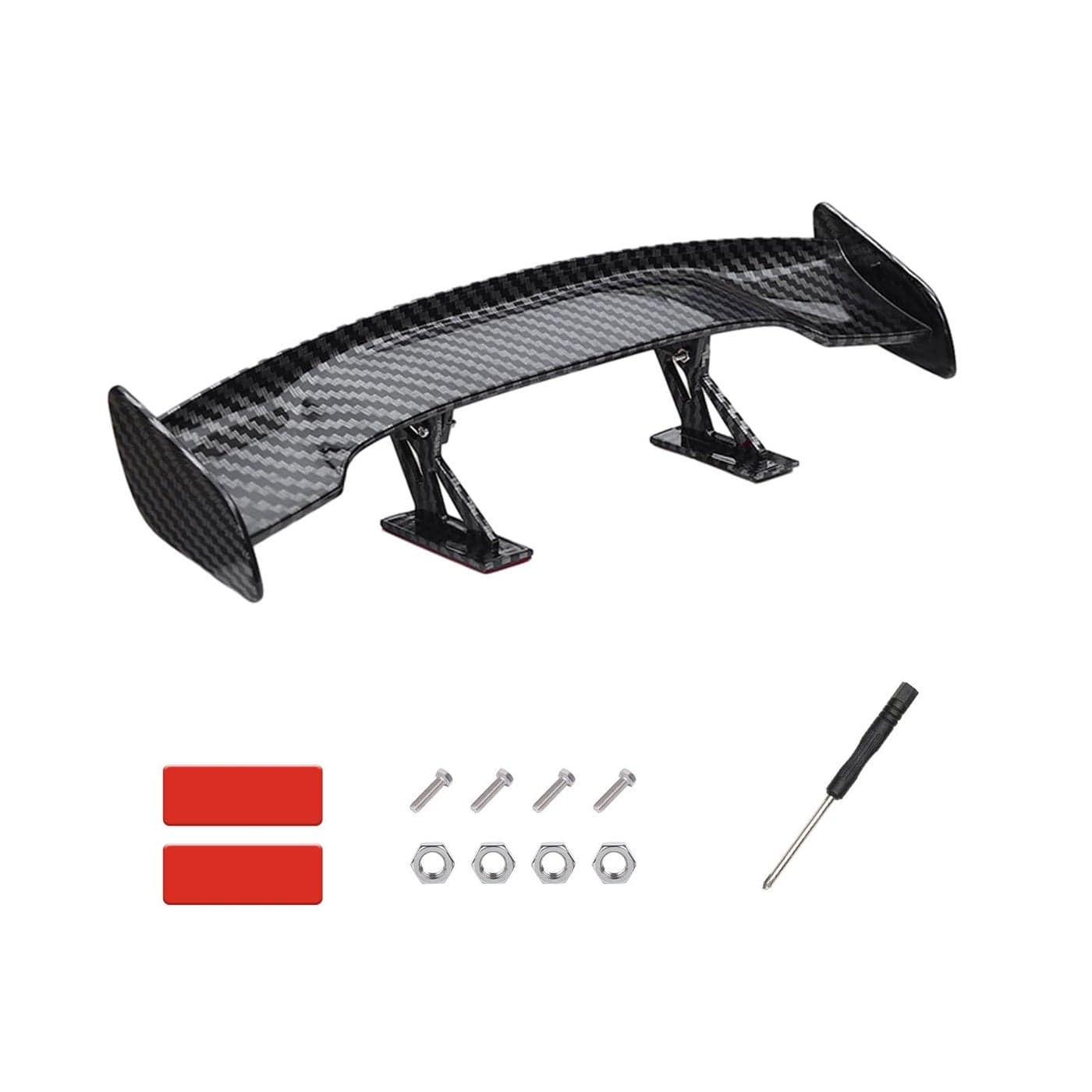 Augeny Car Mini Spoiler Wing 98 Inch Carbon Fiber Car Rear Tail Wing Without Perforation Universal Auto Mini Tiny Trunk Spoiler Vehicle Exterior Decor Accessories for Men Women Carbon Fiber